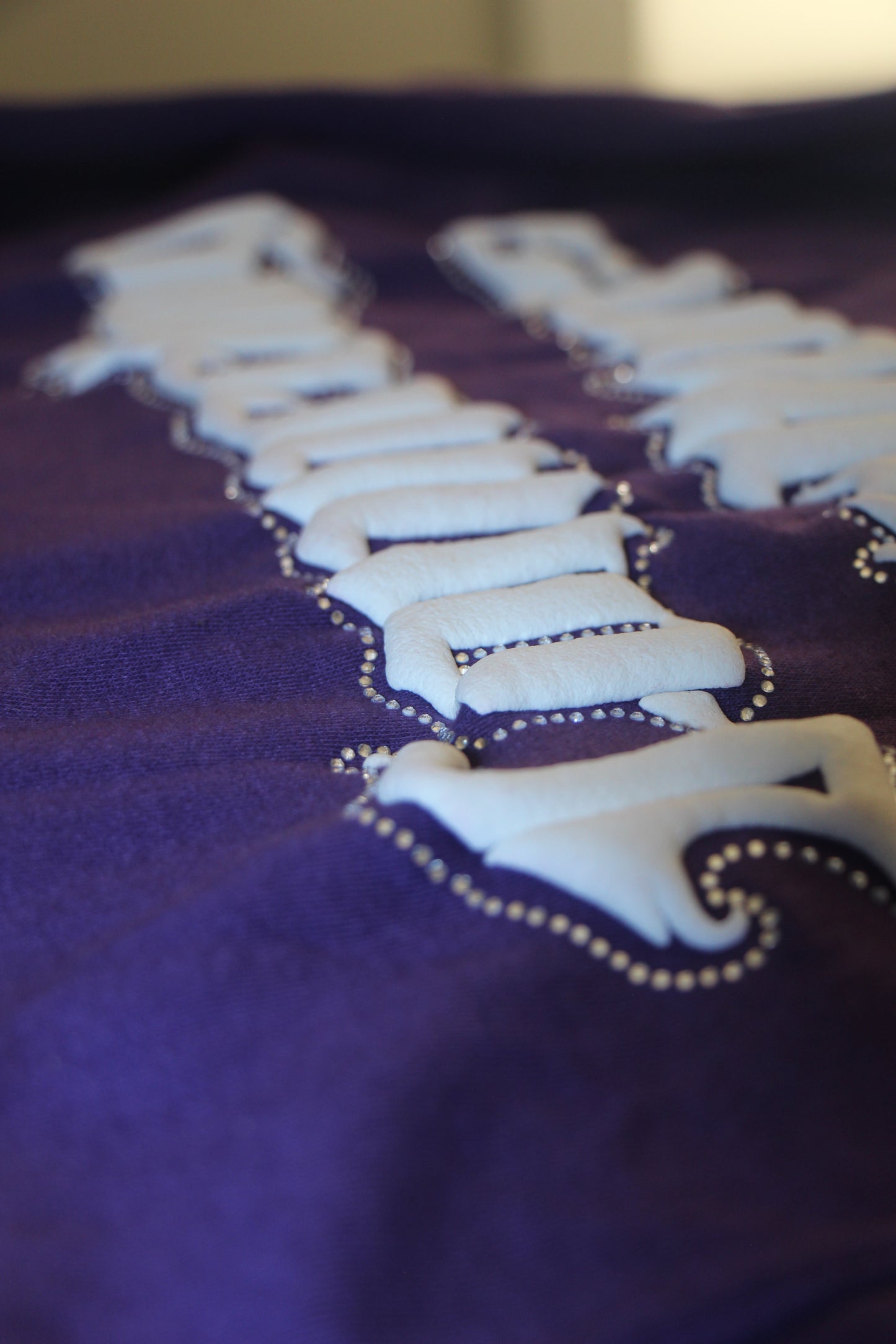 Purple Rhinestone Zip-Up Hoodie