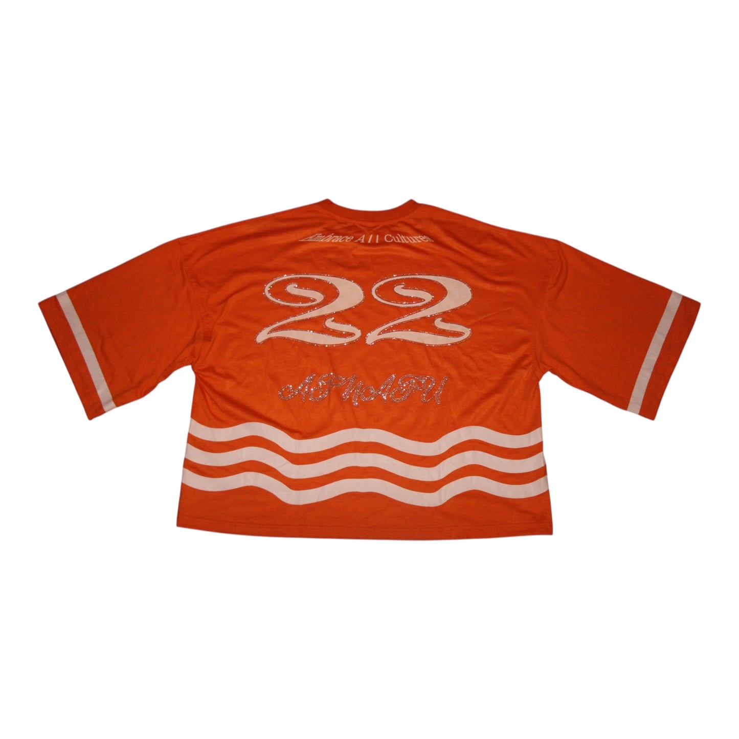 ATNAFU "22" CROPPED TEE- ORANGE