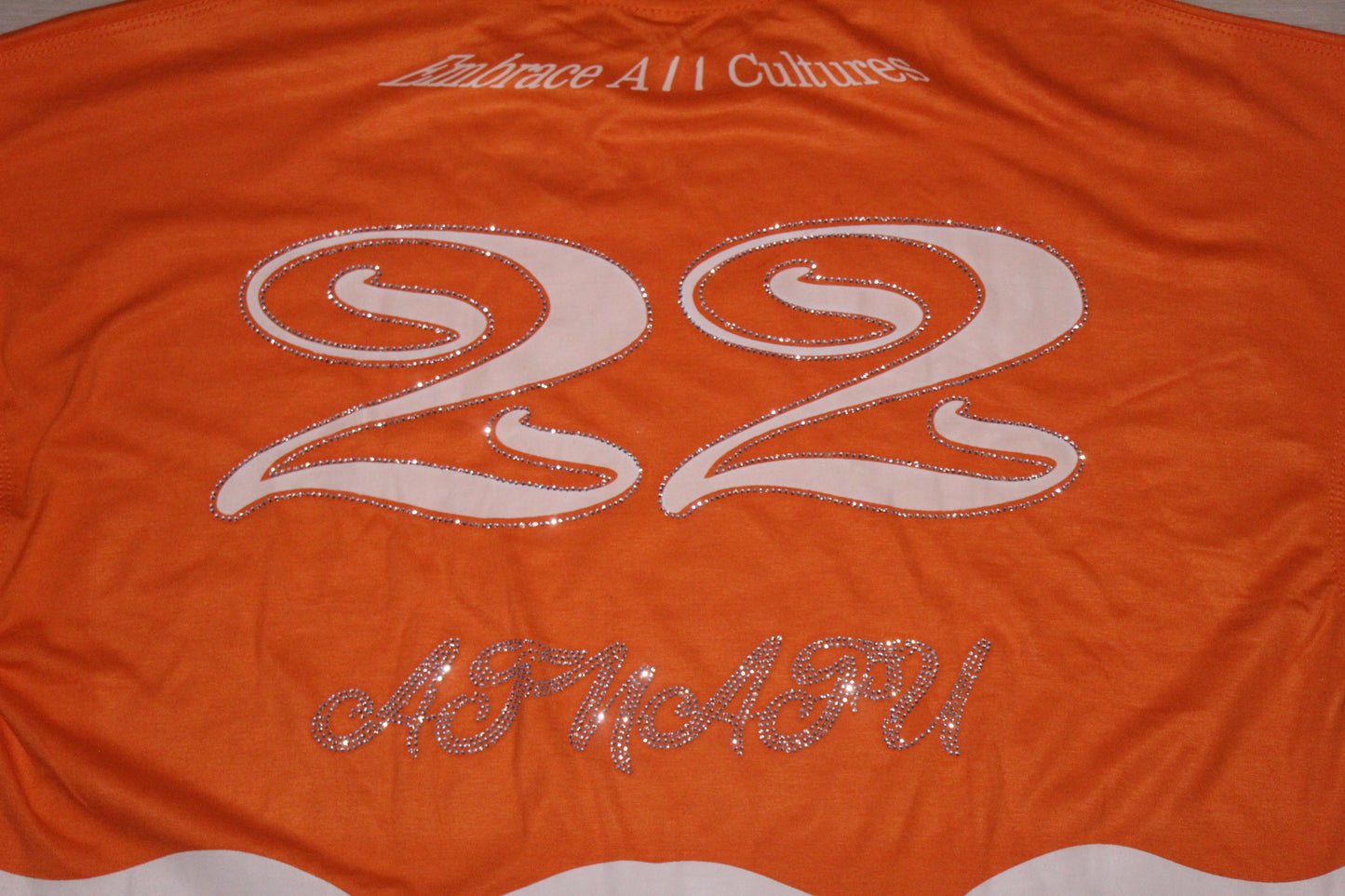 ATNAFU "22" CROPPED TEE- ORANGE