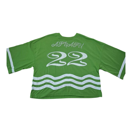 ATNAFU "22" CROPPED TEE- GREEN