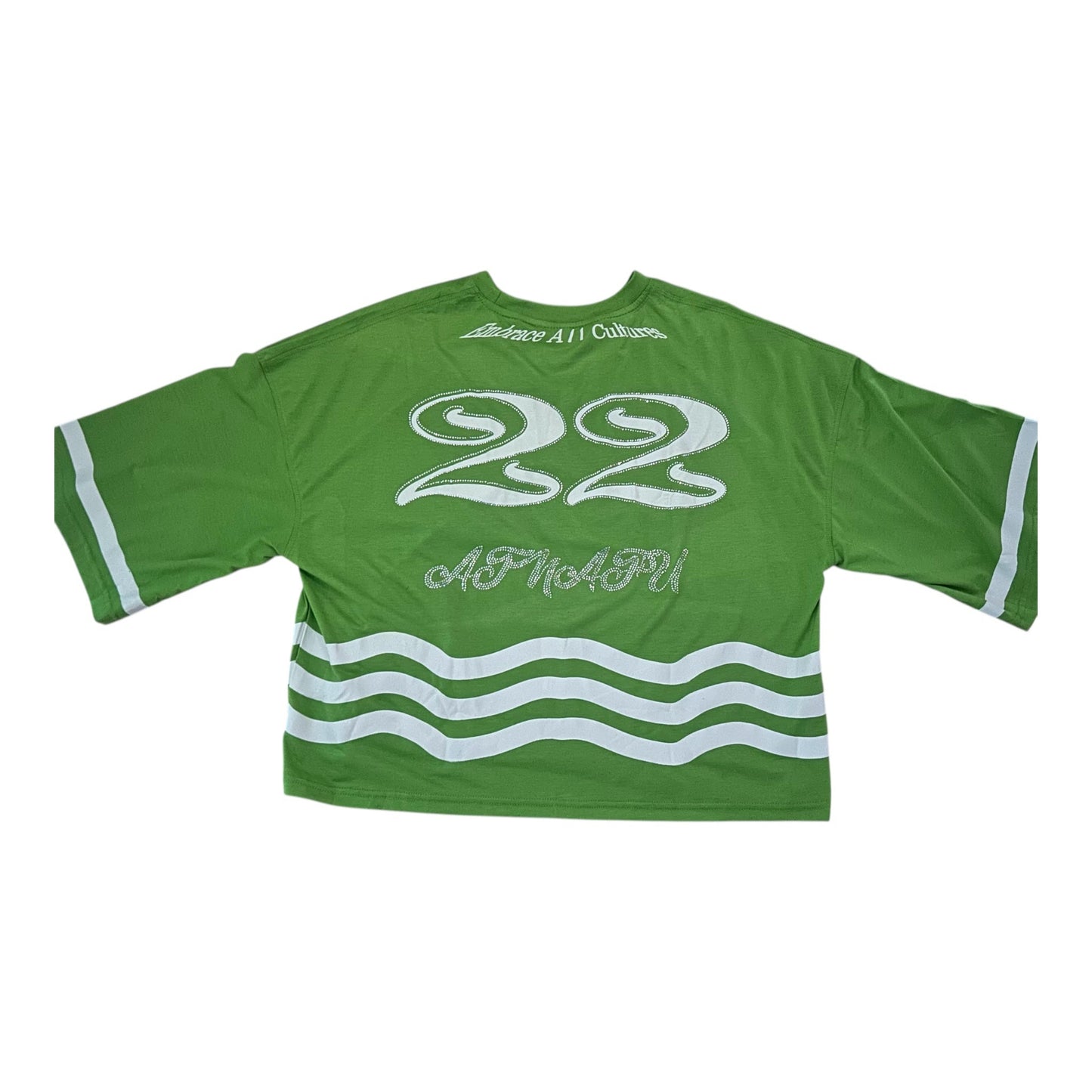 ATNAFU "22" CROPPED TEE- GREEN